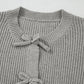 Ribbed Bow Front Cardigan