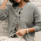 Ribbed Bow Front Cardigan