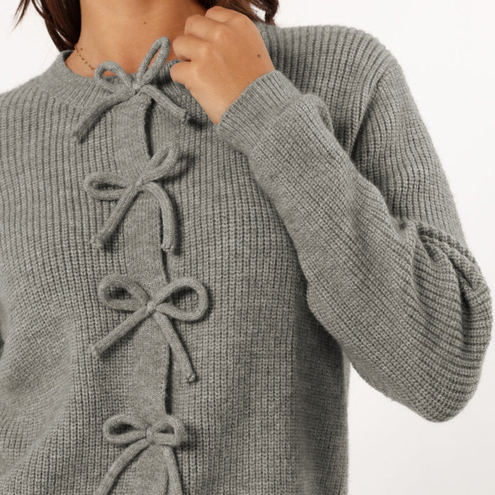 Ribbed Bow Front Cardigan