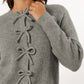 Ribbed Bow Front Cardigan