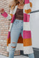 Colorblock Long Knit Cardigan
