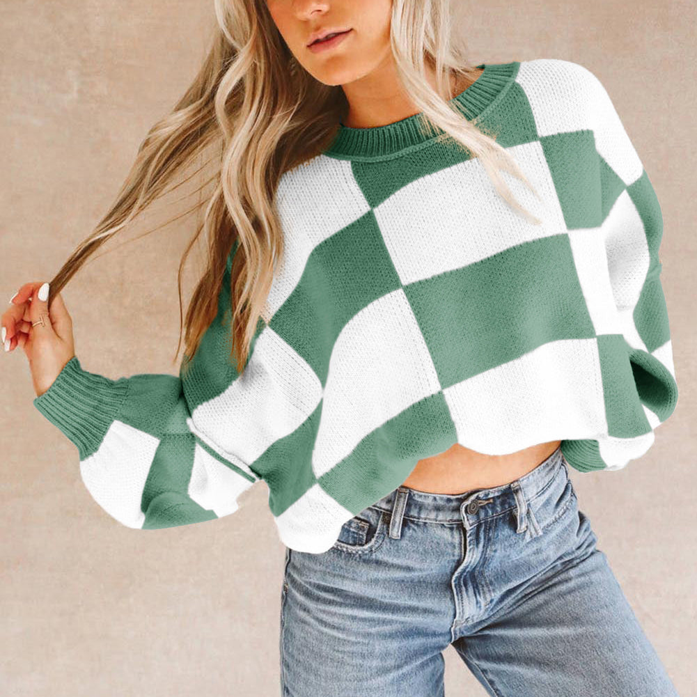 Green Checkered Sweater