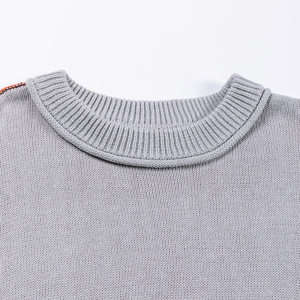 Color Block Ribbed Trim Sweater