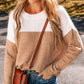 Lena Colorblock Ribbed Trim Sweater