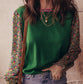 Shirred Cuff Puff Sleeve Sweater