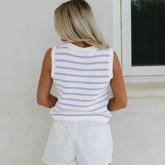 Stripe Sweater Vest (Blue/White)