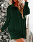 Rocking Around Velvet Button Front Shirt Dress