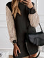 Sequin Puff Sleeve Long Sweater Dress (Black)