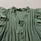 Ruffle Sleeve V Neck Dress (Sage) - SALE