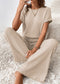 Ribbed Wide Leg Jumpsuit (Sand)