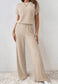 Ribbed Wide Leg Jumpsuit (Sand)