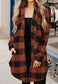 Turn-Down Plaid Shirt (Brown)