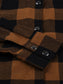 Turn-Down Plaid Shirt (Brown)
