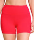 Wide Waistband Biker Shorts (Red)