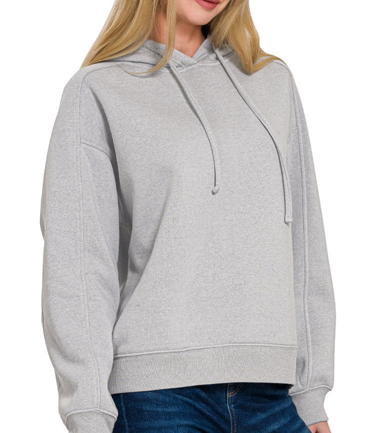 Fleece Hoodie Sweatshirt (Grey)