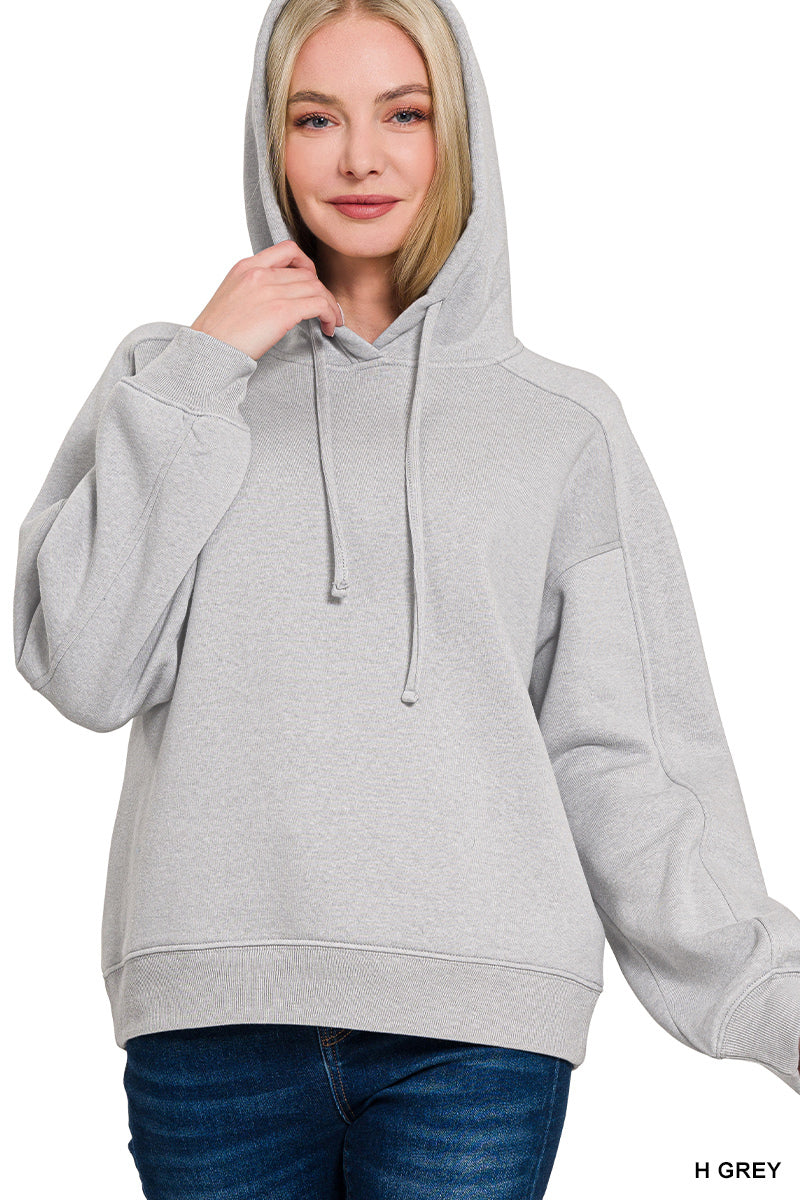 Fleece Hoodie Sweatshirt (Grey)