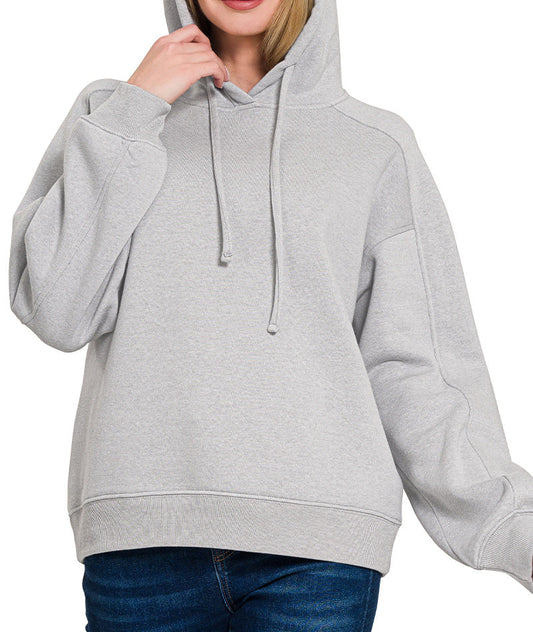 Fleece Hoodie Sweatshirt (Grey)