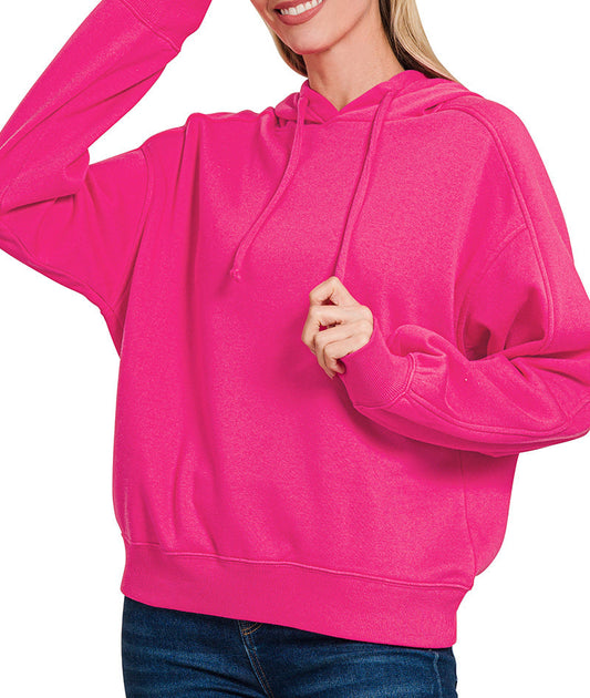 Fleece Hoodie Sweatshirt (Pink)