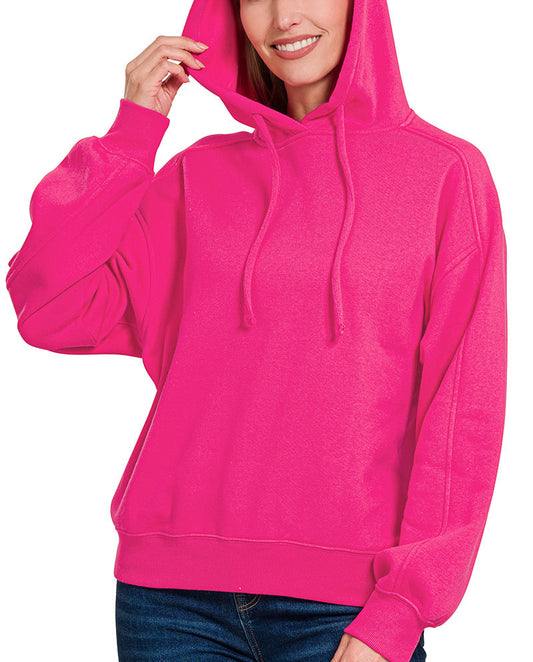 Fleece Hoodie Sweatshirt (Pink)