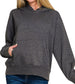 Fleece Acid Wash Hoodie Sweatshirt