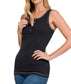 Henry Ribbed Tank Top (Black)