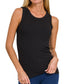 Ribbed Round Neck Tank Top (Black)