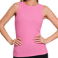Ribbed Round Neck Tank Top (Pink)