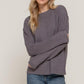 Aubrey Raised Seam Sweater (Violet Grey)