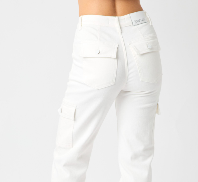 Judy Blue White Cargo Pants