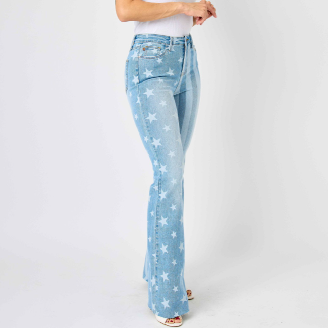 Judy Blue Stars and Stripes Flare Jeans