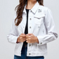 Distressed White Denim Jacket - SALE