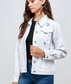 Distressed White Denim Jacket - SALE