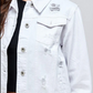 Distressed White Denim Jacket - SALE