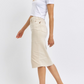 Judy Blue Split-Front Denim Skirt (Beige)