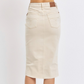 Judy Blue Split-Front Denim Skirt (Beige)