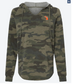Flowing Camo V-Neck  Hoodie