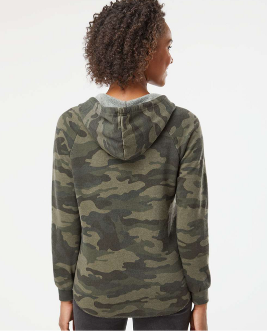 Flowing Camo V-Neck Hoodie