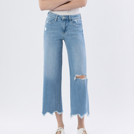 Maddie Vervet Cropped Wide Leg Jeans - SALE