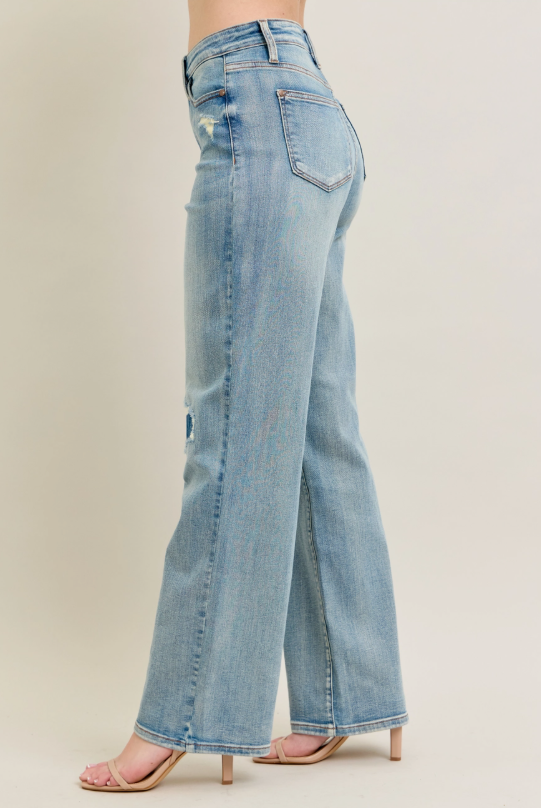 Judy Blue Knee Patch Straight Leg Jeans