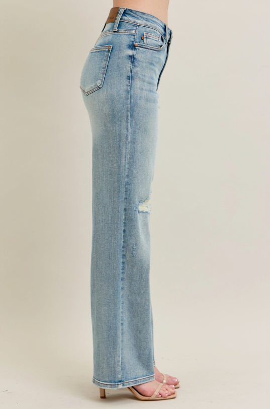 Judy Blue Knee Patch Straight Leg Jeans