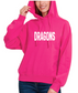 Puff Dragons Fleece Hoodie Sweatshirt (Pink/White)
