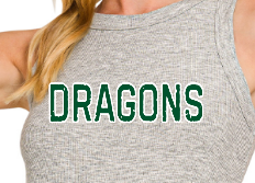 DRAGONS Round Neck Tank Top (Grey)