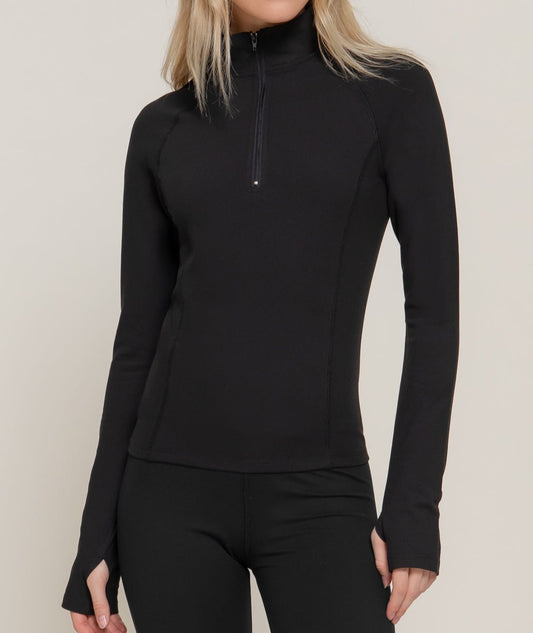 Breakaway Quarter Zip Athletic Top (Black)