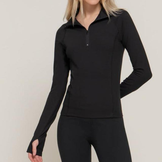 Breakaway Quarter Zip Athletic Top (Black) - SALE