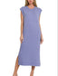 Sleeveless Pocket Midi T-Shirt Dress (Blue)