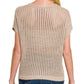 Crochet Knit Sheer Top (Mocha)