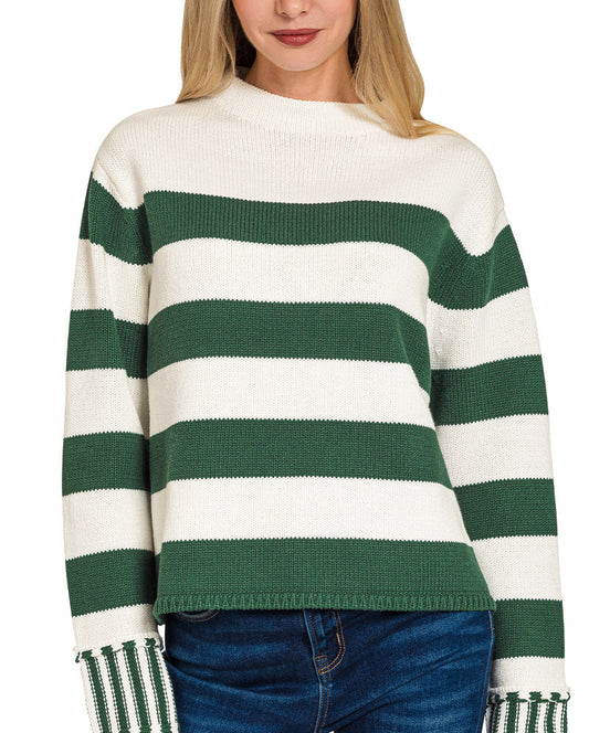 Chill Days Striped Sweater (Green)