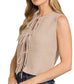 Tie Front Sweater Vest (Mocha)