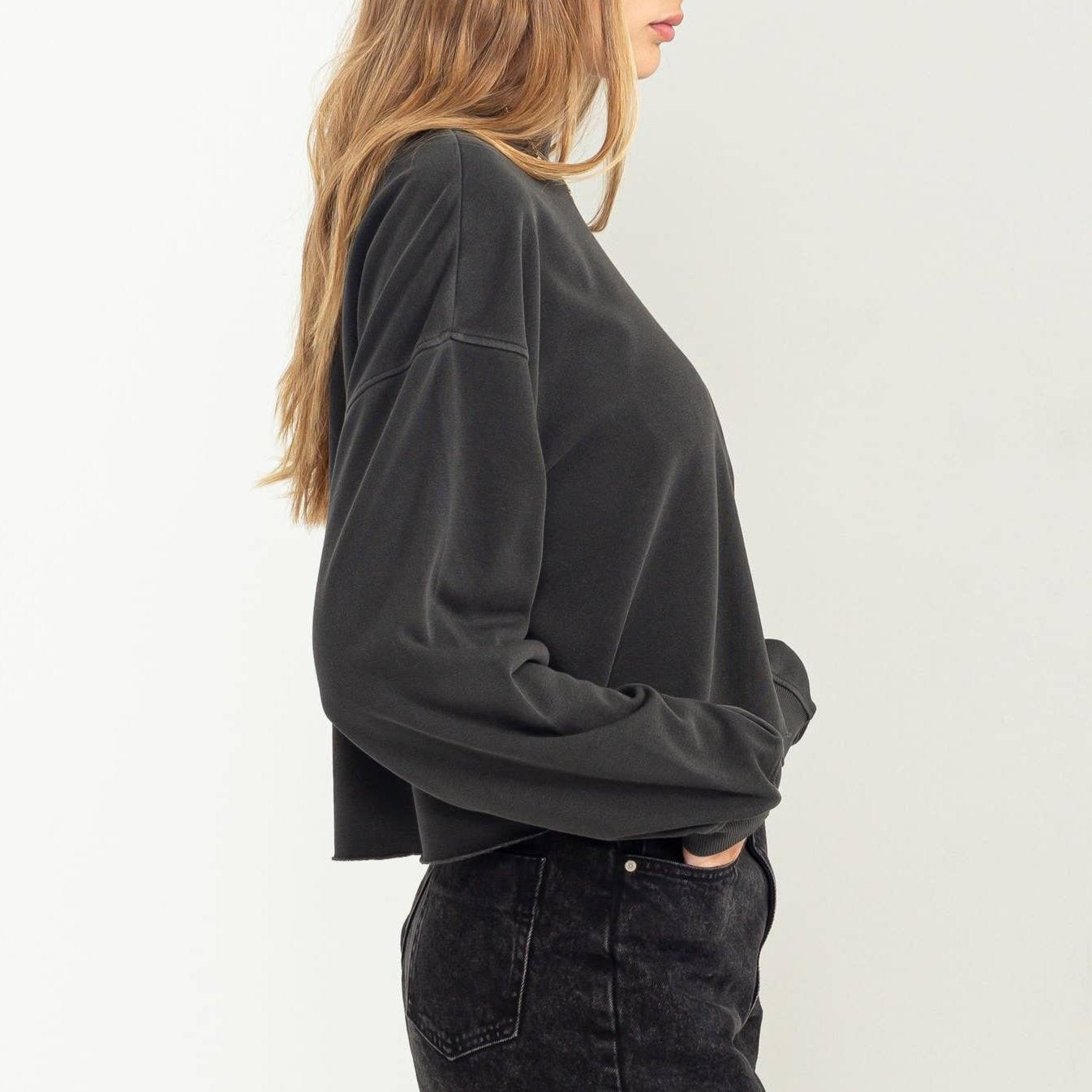 Mock Neck Sweatshirt (Black)