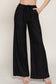 Crinkle Knit Drawstring Pants (Black)